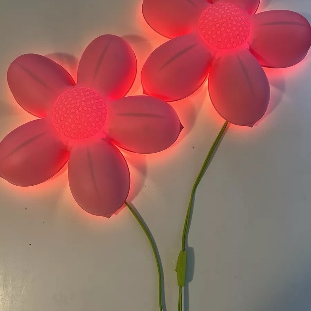 IKEA set of 2 flower wall lamps, Discontinued in store, includes new bulbs